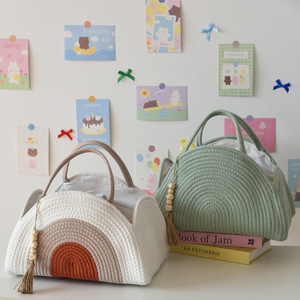 <span class=keywords><strong>Panier</strong></span> à couches en corde de coton pour bébé, grand <span class=keywords><strong>panier</strong></span> de rangement, prix de gros, sac en corde de coton, sac à couches - Product Image 1
