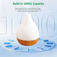 Diffuseur d'aromathérapie ultrasonique de 100 ml, mini humidificateur portable avec lumière à 7 couleurs, diffuseur d'huiles essentielles pour la maison et le bureau