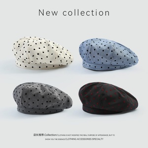 Boina Redonda con Puntos Estilo Retro Francés, Versátil, Dulce y Linda, Tipo Nube, para el Principio de Primavera, Estilo Casual Japonés - Product Image 5