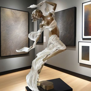 Scultura della statua della ragazza danzatrice di bellezza nuda nuda in stile occidentale moderna in bronzo - Product Image 1