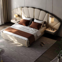 Ensembles de meubles de chambre à coucher modernes et luxueux, lit mural Murphy, échantillon de lit king size, ensemble de chambre à coucher pour adultes, lits doubles en cuir personnalisés