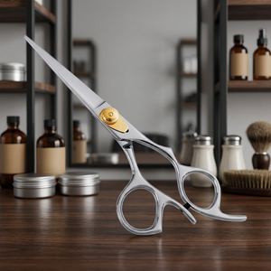 Ciseaux de coiffure professionnels en acier inoxydable 440C, pointe acérée, pour droitiers, manche long - Product Image 2