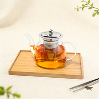 Vente en gros de carafes à eau en verre borosilicate haute résistance, écologiques, classiques, avec infuseur et couvercle, capacité de 600 ml, pour le café