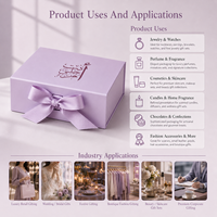 Caja de Regalo Rígida Plegable de Cartón de Lujo con Logotipo Personalizado, Papel Morado, Cierre Magnético y Cinta