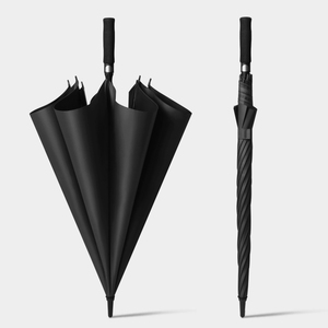 <span class=keywords><strong>Homme</strong></span> d'affaires personnalisé revêtement noir parasol femmes parapluie de golf semi-automatique étanche à la pluie parapluie droit avec impression de logo - Product Image 1