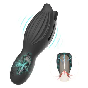 Vibrator Đồ chơi tình dục cho nam giới glans kích thích Massager dương vật chậm trễ huấn luyện viên điện tử bằng miệng cao trào 10 chế độ nam masturbator