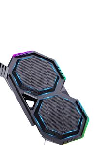 <span class=keywords><strong>Refroidisseur</strong></span> d'ordinateur <span class=keywords><strong>portable</strong></span> à 6 ventilateurs, nouveau, fabriqué en aluminium, avec support de jeu RGB, réglable, <span class=keywords><strong>bon</strong></span> prix, sortie d'usine - Product Image 3