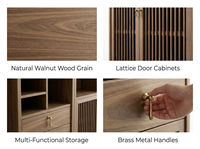 Robe asymétrique à volants sur le côté |   Armoire de nuit en bois massif noyer avec plateau en marbre et rails incurvés pour salon, hôtel, chambre à coucher