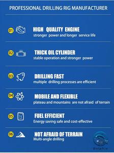 Pompes à eau mobiles sur roues faciles à utiliser de 50m à 200m, montées sur tracteur, petites plateformes de forage de puits d'eau - Product Image 5
