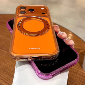 เคสโทรศัพท์แบบหมุนได้ 360 องศา พร้อมวงแหวนแม่เหล็ก สำหรับ iPhone 16 Pro 17 Pro Max  แบบด้าน โปร่งใส ป้องกันการกระแทก - Product Image 6