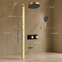 Conjunto de Ducha para Baño, Panel de Ducha Impermeable para Hotel, Instalación Montada en la Pared, Sistema de Columna de Ducha de Lujo con Mezclador