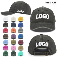 Gorra de Béisbol Personalizada de 6 Paneles, Lavada, 100% Algodón, Estilo Vintage, Desgastada, con Correa Ajustable de Metal, MOQ Bajo
