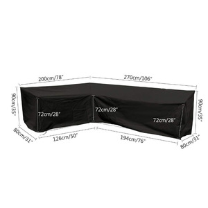 Funda para Muebles de Exterior de Tela Oxford 210D, Impermeable y Resistente al Polvo, en Forma de L para Sofás de Esquina, Hecha de Tela de Poliéster Duradera - Product Image 1