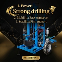 Mini-foreuse hydraulique électrique portable, petite machine de forage mobile pour l'approvisionnement en eau domestique et agricole