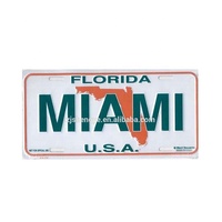 Mini targa per auto Miami in alluminio goffrato riflettente personalizzato