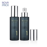 Flacon pulvérisateur en verre noir givré de 100 ml, 120 ml, 150 ml, avec bouchon argenté métallisé brillant, flacon pulvérisateur pour brume faciale, flacon cosmétique, emballage