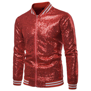 Di modo personalizzato <span class=keywords><strong>oro</strong></span> paillettes vestito Coreano vestito locale notturno abbigliamento da uomo ha ospitato giacca - Product Image 4