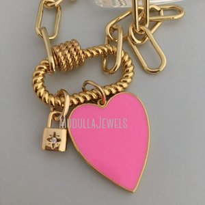 Collar <span class=keywords><strong>de</strong></span> <span class=keywords><strong>cadena</strong></span> con mosquetón <span class=keywords><strong>de</strong></span> cuerda dorada, abalorio <span class=keywords><strong>de</strong></span> corazón esmaltado, <span class=keywords><strong>candado</strong></span> <span class=keywords><strong>de</strong></span> CZ, <span class=keywords><strong>cadena</strong></span> <span class=keywords><strong>de</strong></span> eslabones <span class=keywords><strong>de</strong></span> clip <span class=keywords><strong>de</strong></span> papel, NM35948 - Product Image 5