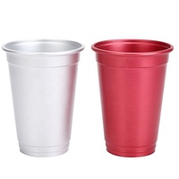 Tasse à bière froide réutilisable en aluminium de 425 ml, couleur classique personnalisée, finition brossée métallique, sublimation personnalisée