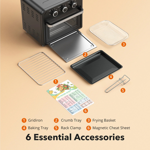 Oven Penggorengan Udara Multifungsi Modern Stainless Steel Berkualitas Tinggi 14.8L 9-in-1 Oven Pemanggang Rotisserie dengan 6 Aksesoris - Product Image 6