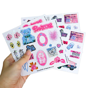 Thấp moq không thấm nước Logo Sticker tấm tùy chỉnh cá nhân long lanh Nụ Hôn cắt Sticker tấm - Product Image 1