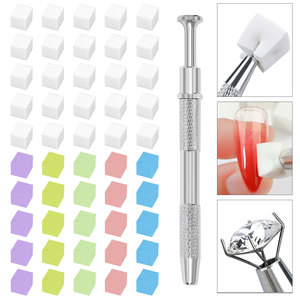 100 pièces/boîte Blocs éponge à ongles de 1 cm, mini, remplaçables avec support pour pince, pour outils de nail art ombré - Product Image 2