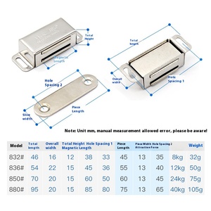 Wei Zhixing Stainless Steel Magnetic Cabinet Door Clip Strong Suction 4 Specifications Wholesale <strong>Wardrobe</strong> <strong>Hardware</strong> - Product Image 1