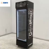 Réfrigérateur-congélateur vertical à double porte, à température unique, économique, pour boissons, avec refroidissement par air, pour présentation en supermarché