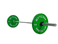 مجموعة أوزان رفع الأثقال المطاطية الملونة من BYT TBB-C بشعار مخصص، أقراص رفع الأثقال الصلبة المطاطية 20 كجم و50 كجم، متوفرة من المصنع