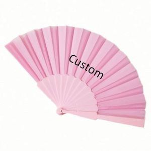 Éventail pliant de mariage personnalisé avec logo, style traditionnel, fait main, écologique, blanc, rouge et vierge, cadeau de mariage en gros - Product Image 4