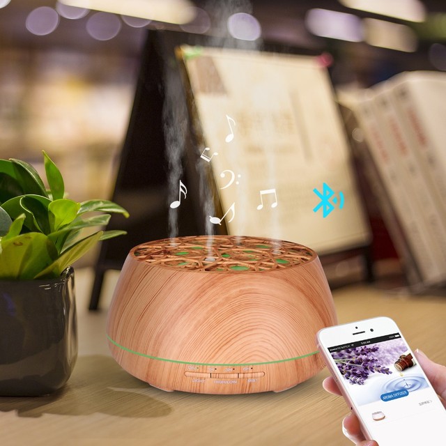 7 LED Night Light Wood Grain Air Humidifiers Unique 400ml Hotel Aroma Diffuser Electric for Household Use New Product Oil Scent