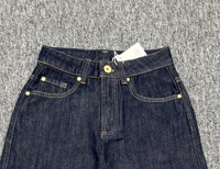 Prix de gros : Jean baggy décontracté pour femme, délavé à l'acide, avec impression de logo personnalisé, pantalon en denim surdimensionné à jambe large en coton pour femme