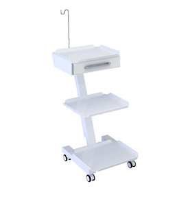Soporte Móvil para Dispositivos de Uso Hospitalario Moderno, FORLI, Acero Inoxidable, Ajustable, Resistente - Product Image 1