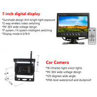 Sistema de Monitoreo Remoto Firecore HX-07 de 7 Pulgadas HD 1024x600 con Cámara Inalámbrica de Reversa de 24v, GPS y Wi-Fi