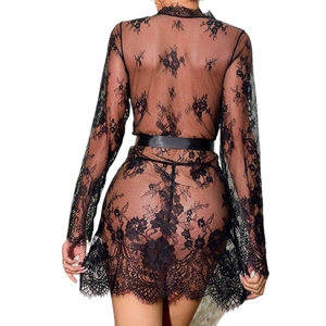 Chemise de nuit séduisante en dentelle transparente style européen et américain 2025 avec nœud coquin et irrésistible - Product Image 5