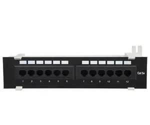 patch panel network cable manager dual IDC 1U 12 24 48 port patch panel frame rack mount UTP rj45 ethernet CAT5E CAT6