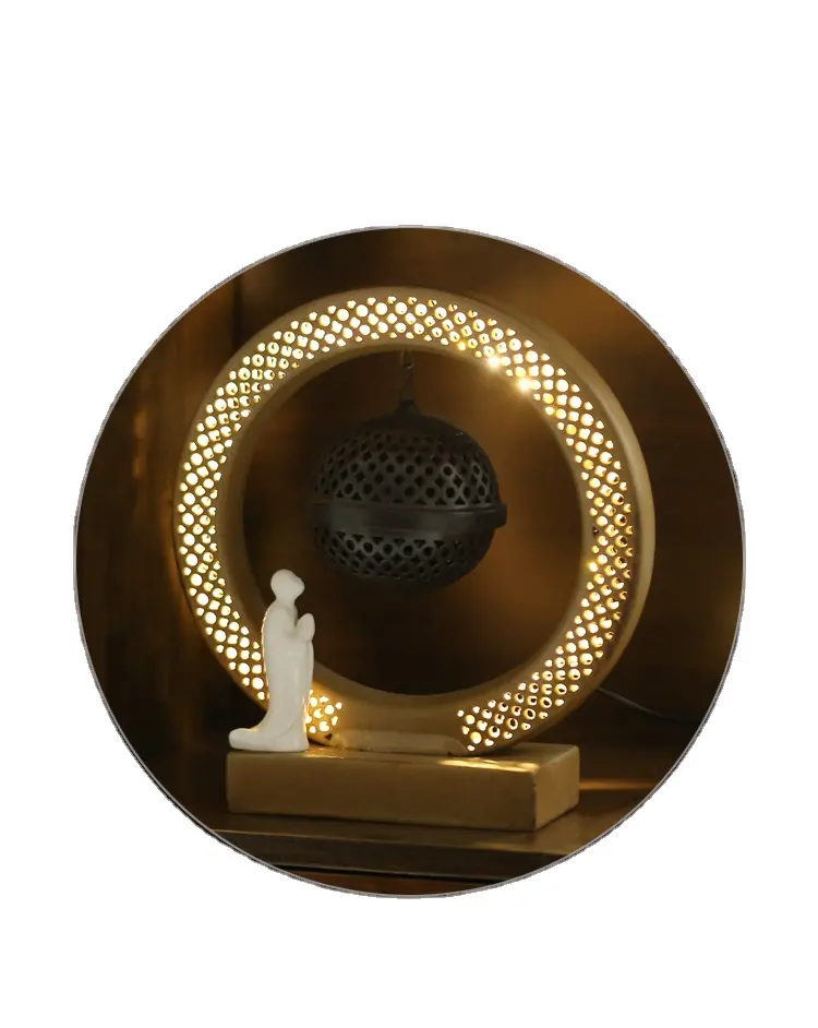 شنقا الكرة مرة أخرى بوذا عبادة مبخرة ديكور المنزل ليلة ضوء مصباح دائرة الإبداعية القرص البخور