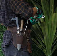 Étui de ceinture en cuir pour outils de jardinage et d'horticulture, pochette pour ciseaux et sécateur, pliable, pour camping et escalade