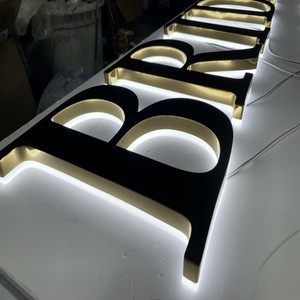 Tùy Chỉnh Vòng Tròn Kim Loại Tên Kinh Doanh Dấu Hiệu Thép Không Gỉ Backlit Chữ 3D Bridal Cửa Hàng Dấu Hiệu LED Ánh Sáng Hộp Biểu Tượng Dấu Hiệu - Product Image 2