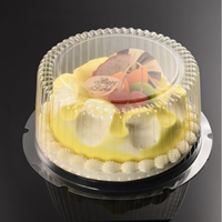 Vente en gros Mini boîte à gâteaux ronde transparente Récipient en plastique transparent personnalisé avec couvercle recyclable PET/PP pour emballage de gâteaux