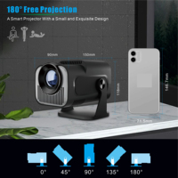 Projecteur Intelligent Mini HY320 Prix Usine, Portable Écran 150 Pouces LCD Android 11 Vidéo 200 ANSI Pour Maison et Extérieur