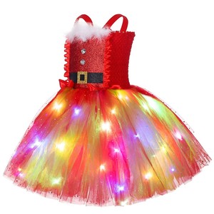Robe tutu de Noël <span class=keywords><strong>pour</strong></span> filles avec <span class=keywords><strong>bandeau</strong></span> lumineux <span class=keywords><strong>LED</strong></span> rouge 100 % polyester, costumes de films et de séries <span class=keywords><strong>TV</strong></span> - Product Image 6