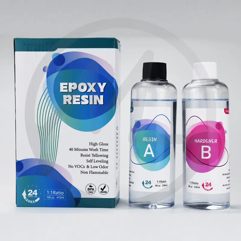 Résine époxy transparente pour revêtement de sol époxy et réflecteur Résine époxy 500ml revêtement de sol époxy métallique