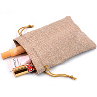 Nouvel arrivage Pochette en toile de jute couleur nature Pochette à bijoux de haute qualité Sac à bonbons en lin réutilisable pour les fêtes de fin d'année