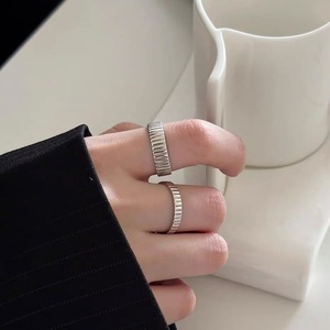 925 Sterling <b>Silver</b> Geometric Open <b>Ring</b> For Women Index Finger Minimalist Gear Step Design Everyday Wear Jewelry - Product Image 4