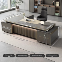 Bureau de direction moderne de luxe en forme de L, mobilier en bois MDF pour patron ou PDG