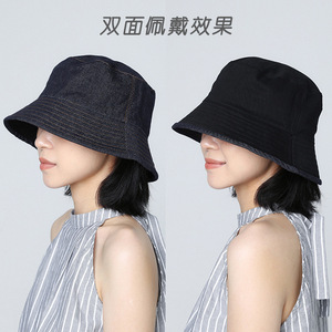 <b>Reversible</b> <b>Bucket</b> <b>Hat</b> Canvas Female Outdoor Sun Protection <b>Hat</b> Spring Autumn Casual Style - Product Image 2