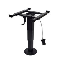 Pied de table rotatif JDA 360° pour camping-car, colonne télescopique réglable à manivelle 4 directions, en acier, 740 mm, pour camping-car, caravane, yacht, bateau
