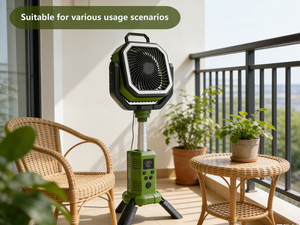 Ventilateur de camping portable avec télécommande, 5W, rechargeable par USB, affichage numérique, oscillant, quatre vitesses, en plastique, pour usage extérieur - Product Image 5