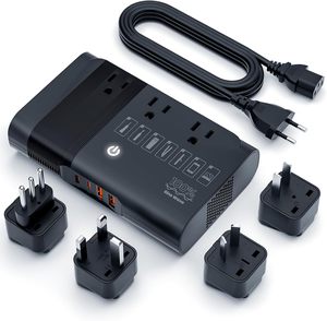 500 Watt Step Down <span class=keywords><strong>convertitore</strong></span> di tensione da 220V a 110V e adattatore da viaggio internazionale con ricarica rapida USB per Stati Uniti EU, AU, UK, ecc - Product Image 1